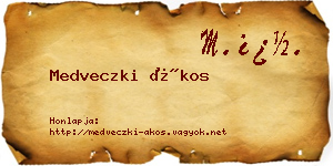 Medveczki Ákos névjegykártya