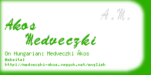akos medveczki business card